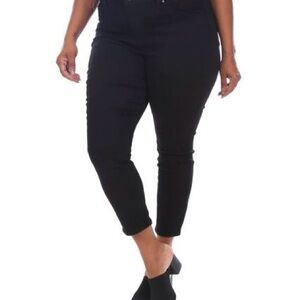 d. jeans Denim Ankle Plus | Black Denim Stretch Skinny Jean